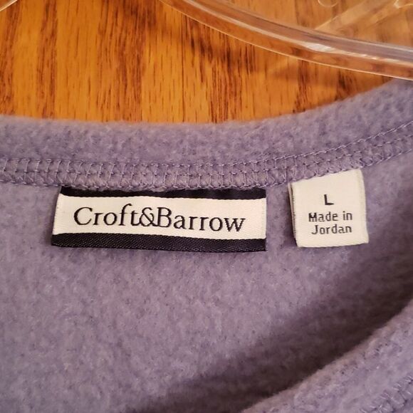 NWOT Croft & Barrow Blue Fleece Cardigan Sz L - Picture 7 of 7